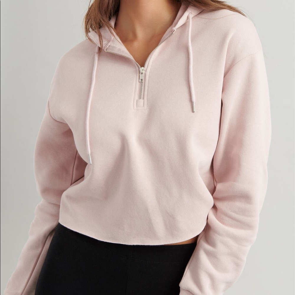 Cropped Half-Zip Hoodie
